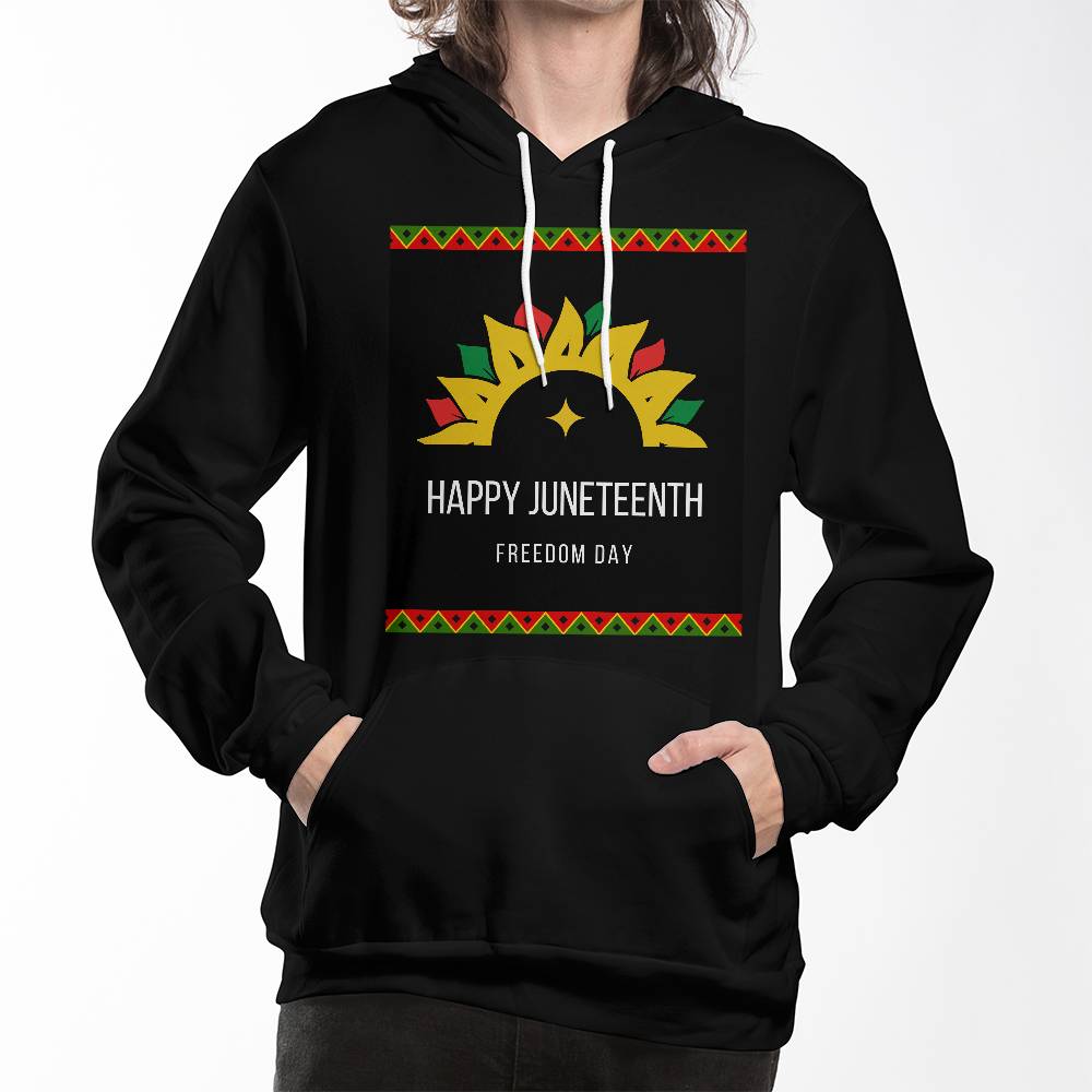 Happy Juneteenth Freedom Day Unisex Pullover Hoodie Front Print