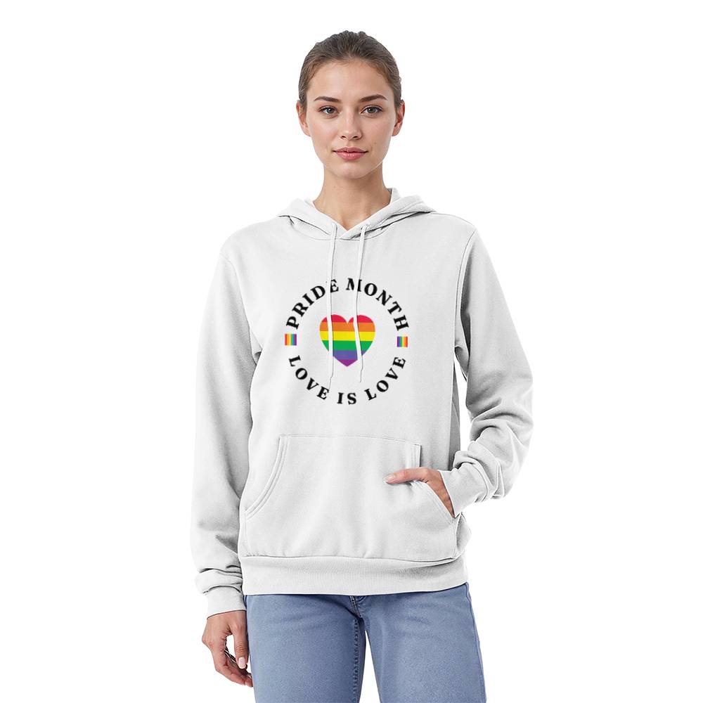 Pride Month Love Is Love Unisex Pullover Hoodie Front Print