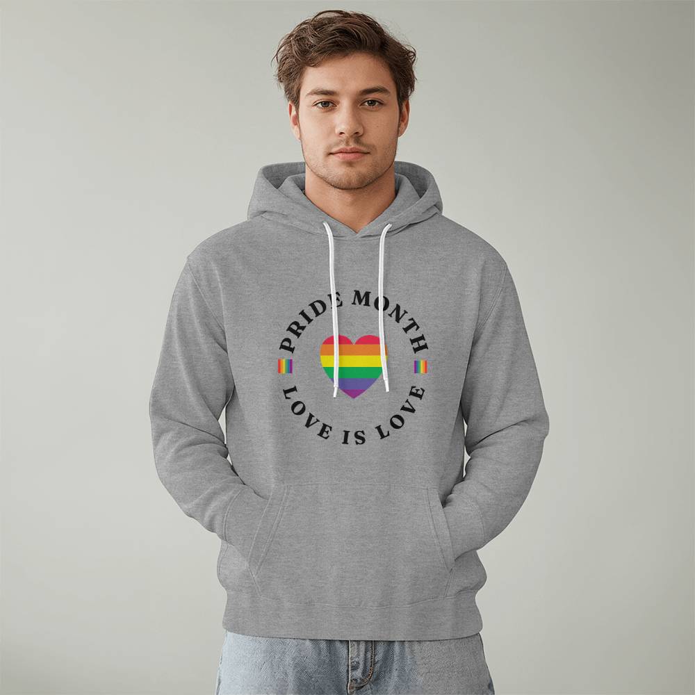 Pride Month Love Is Love Unisex Pullover Hoodie Front Print