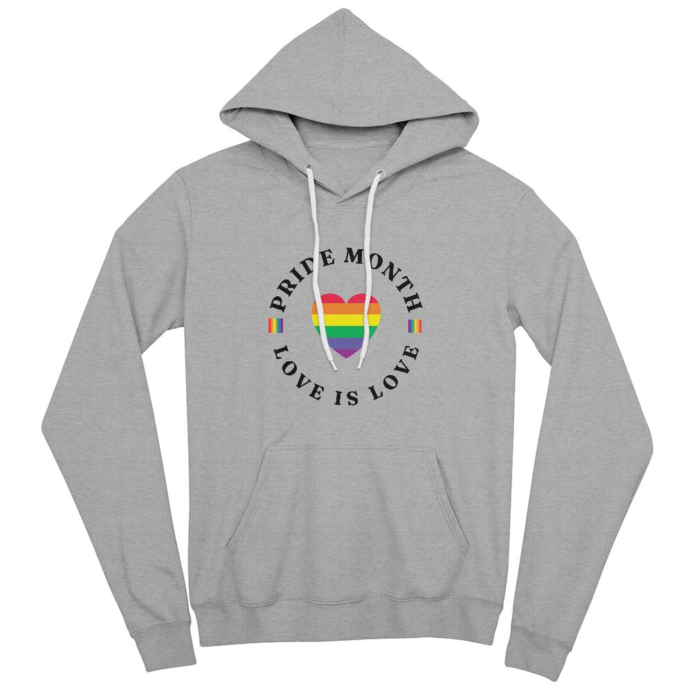 Pride Month Love Is Love Unisex Pullover Hoodie Front Print