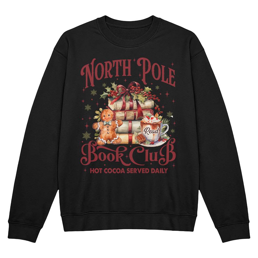 North Pole Book Club Sweatshirt – Cozy Reads & Hot Cocoa