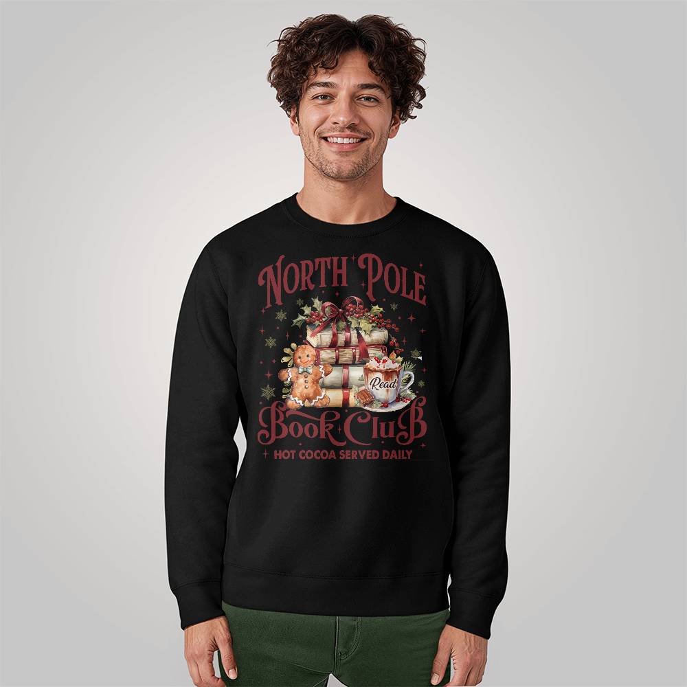 North Pole Book Club Sweatshirt – Cozy Reads & Hot Cocoa