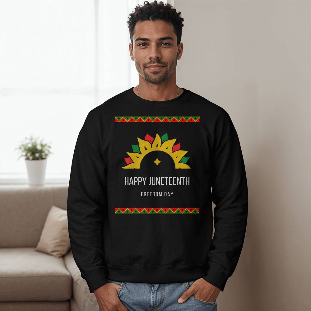 Happy Juneteenth Freedom Day Unisex Crewneck Sweatshirt Front Print