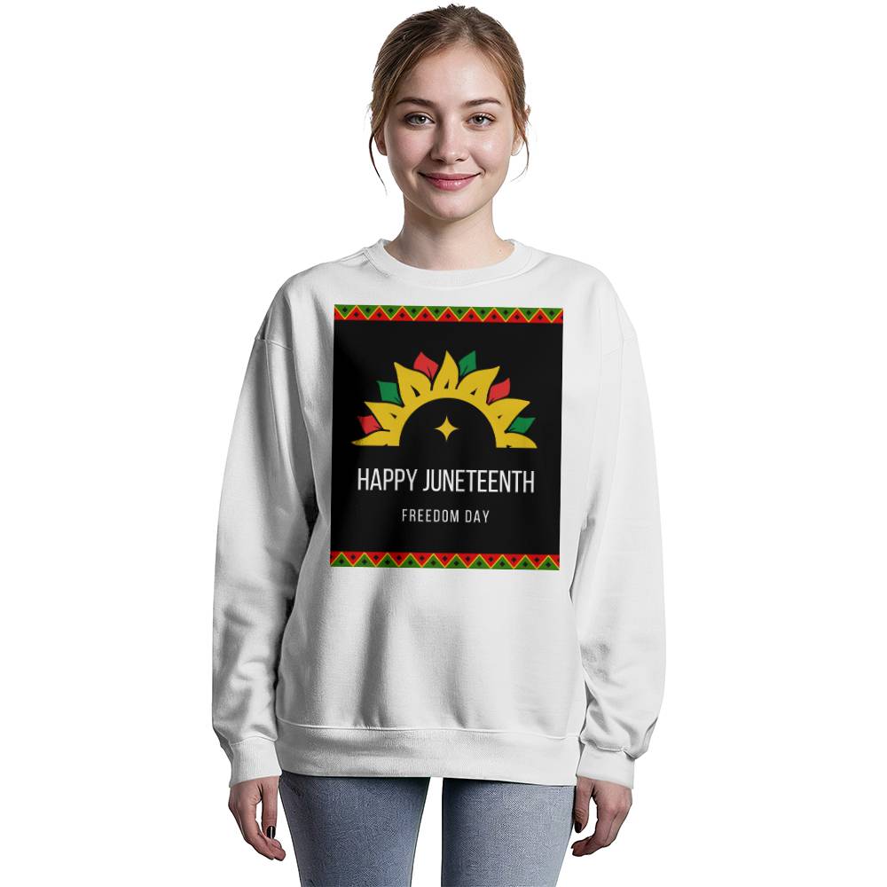 Happy Juneteenth Freedom Day Unisex Crewneck Sweatshirt Front Print