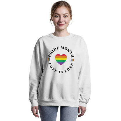 Pride Month Love Is Love Unisex Crewneck Sweatshirt Front Print