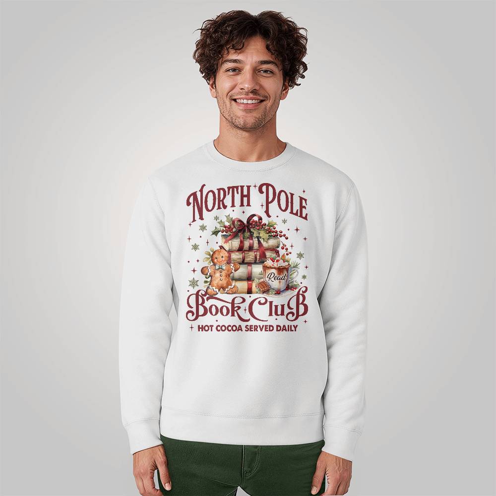 North Pole Book Club Sweatshirt – Cozy Reads & Hot Cocoa