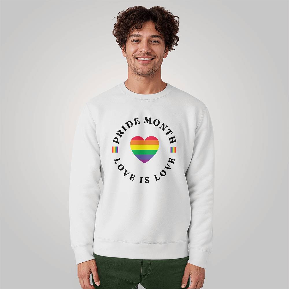 Pride Month Love Is Love Unisex Crewneck Sweatshirt Front Print