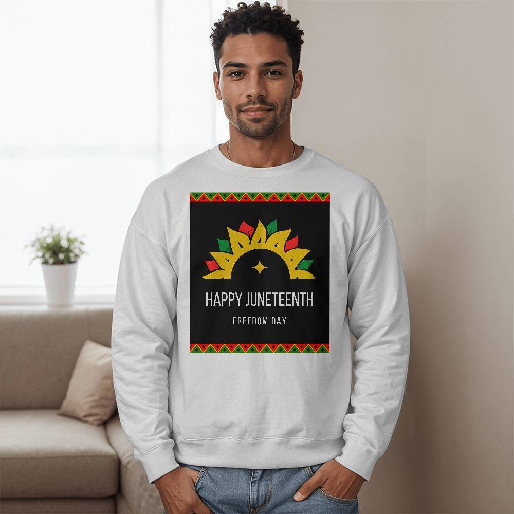 Happy Juneteenth Freedom Day Unisex Crewneck Sweatshirt Front Print