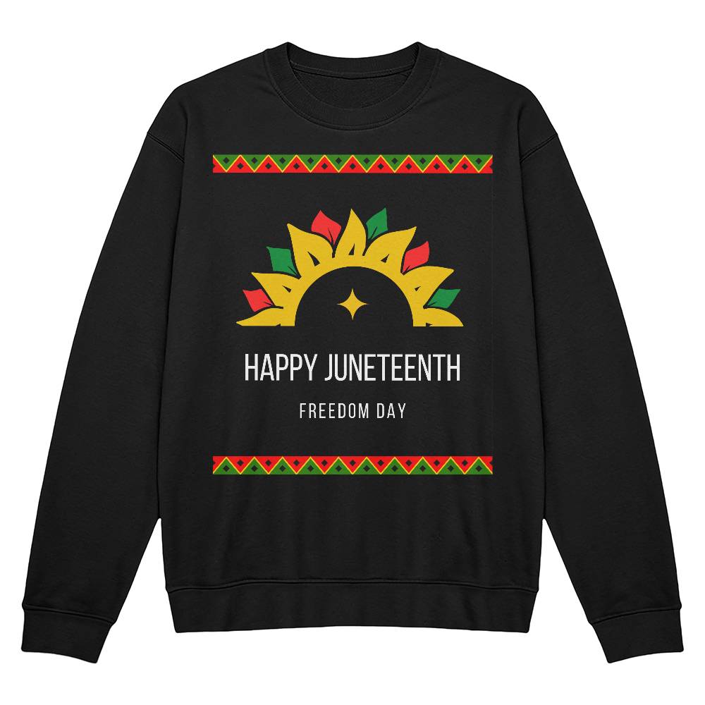 Happy Juneteenth Freedom Day Unisex Crewneck Sweatshirt Front Print