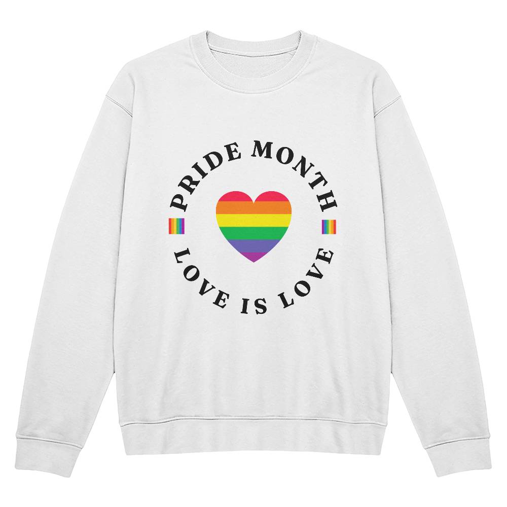 Pride Month Love Is Love Unisex Crewneck Sweatshirt Front Print