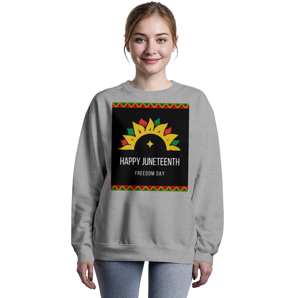 Happy Juneteenth Freedom Day Unisex Crewneck Sweatshirt Front Print