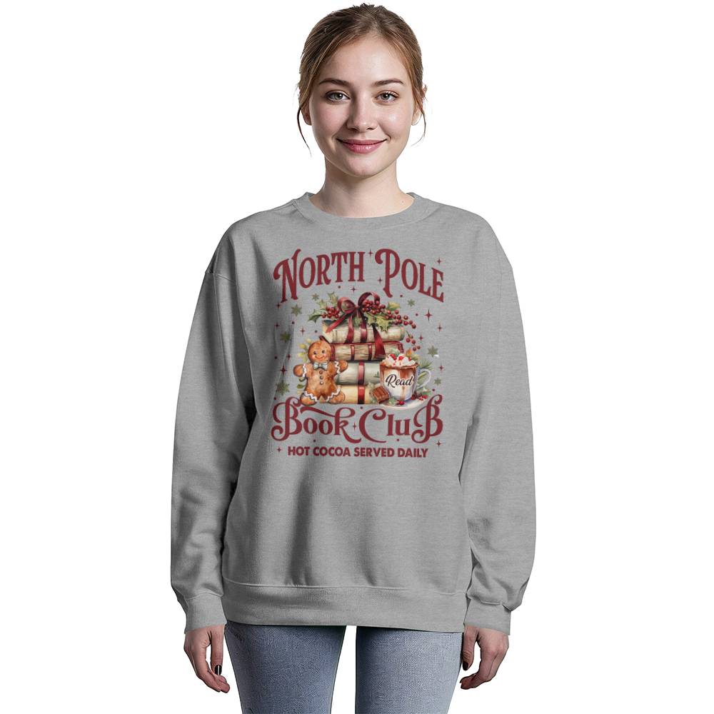 North Pole Book Club Sweatshirt – Cozy Reads & Hot Cocoa