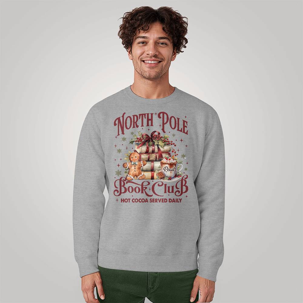 North Pole Book Club Sweatshirt – Cozy Reads & Hot Cocoa