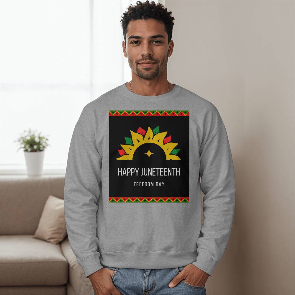 Happy Juneteenth Freedom Day Unisex Crewneck Sweatshirt Front Print