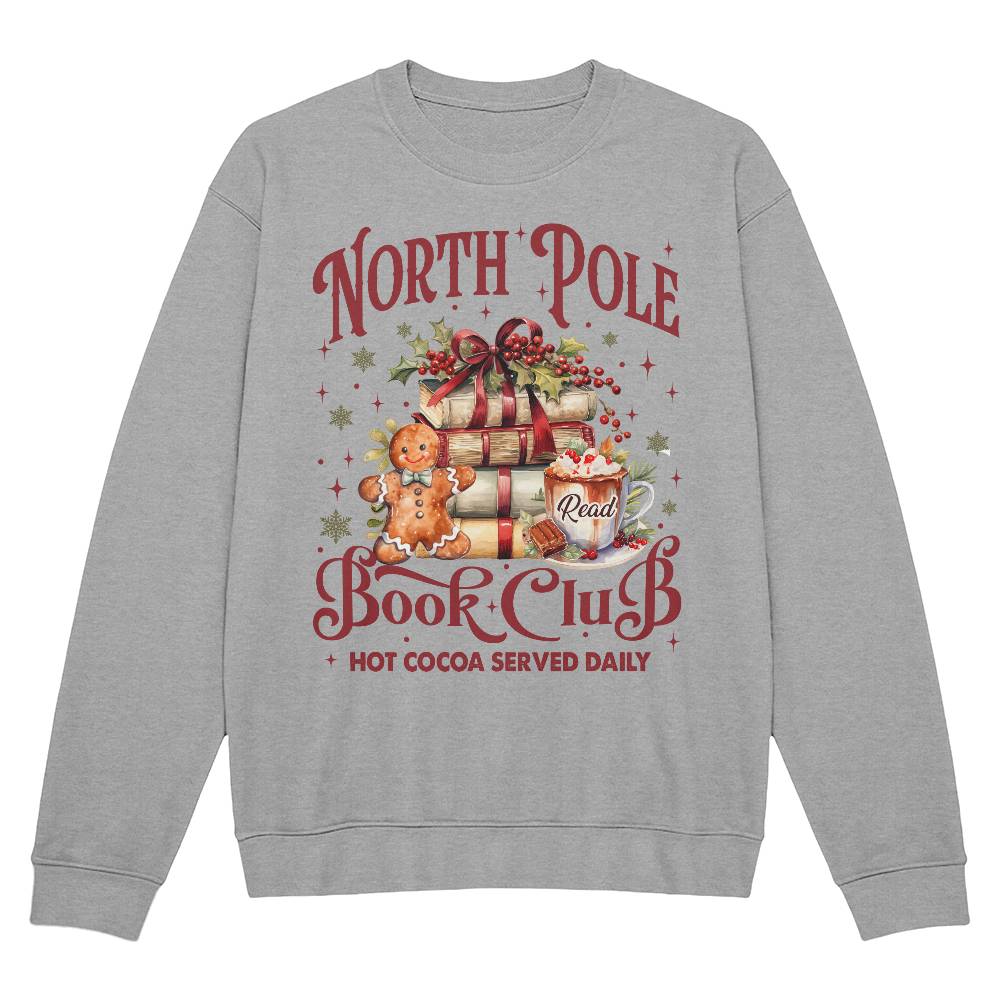 North Pole Book Club Sweatshirt – Cozy Reads & Hot Cocoa