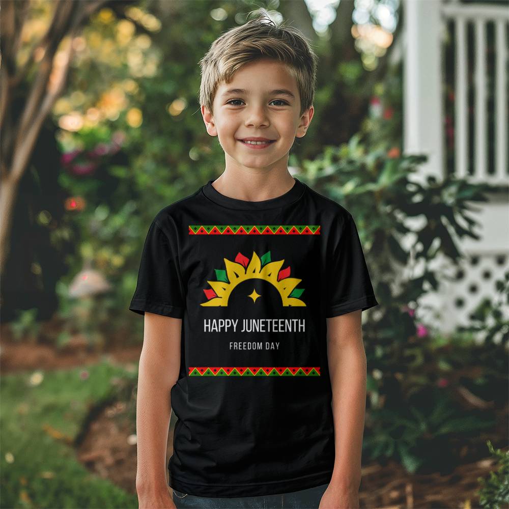 Happy Juneteenth Freedom Day Unisex Youth T-Shirt Front Print