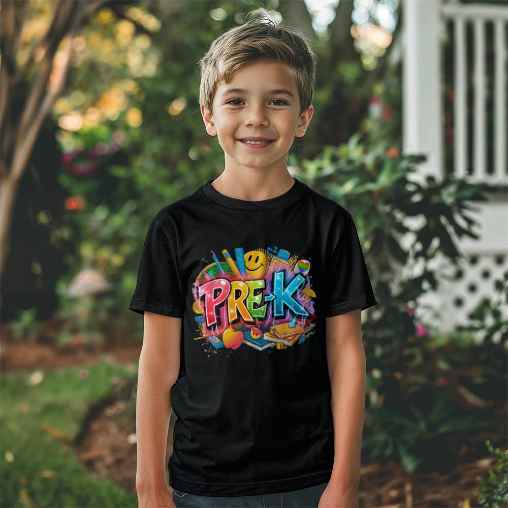 Back To School Retro Pre-K Unisex Youth T-Shirt With Front Print