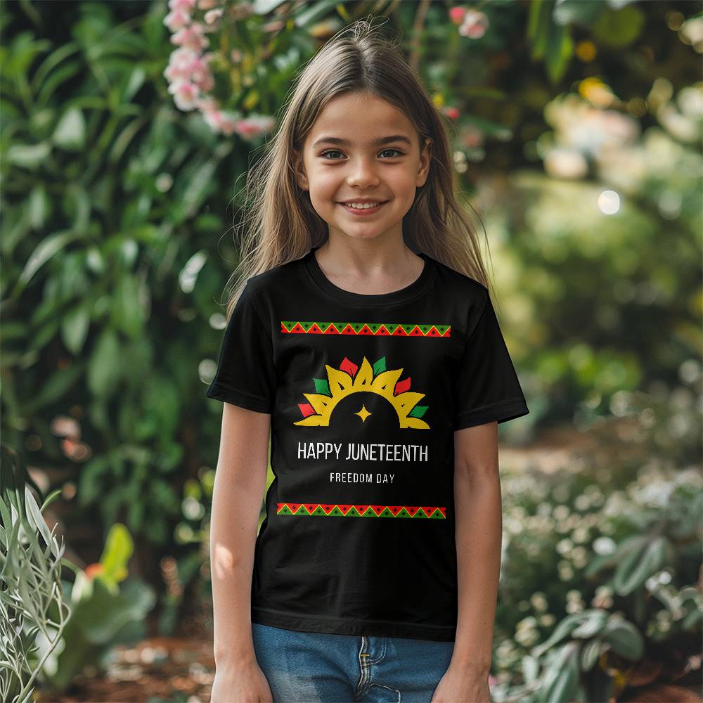 Happy Juneteenth Freedom Day Unisex Youth T-Shirt Front Print