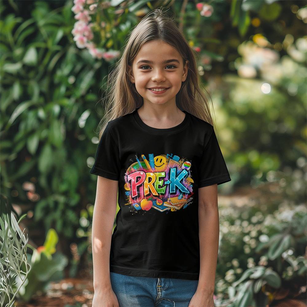 Back To School Retro Pre-K Unisex Youth T-Shirt With Front Print