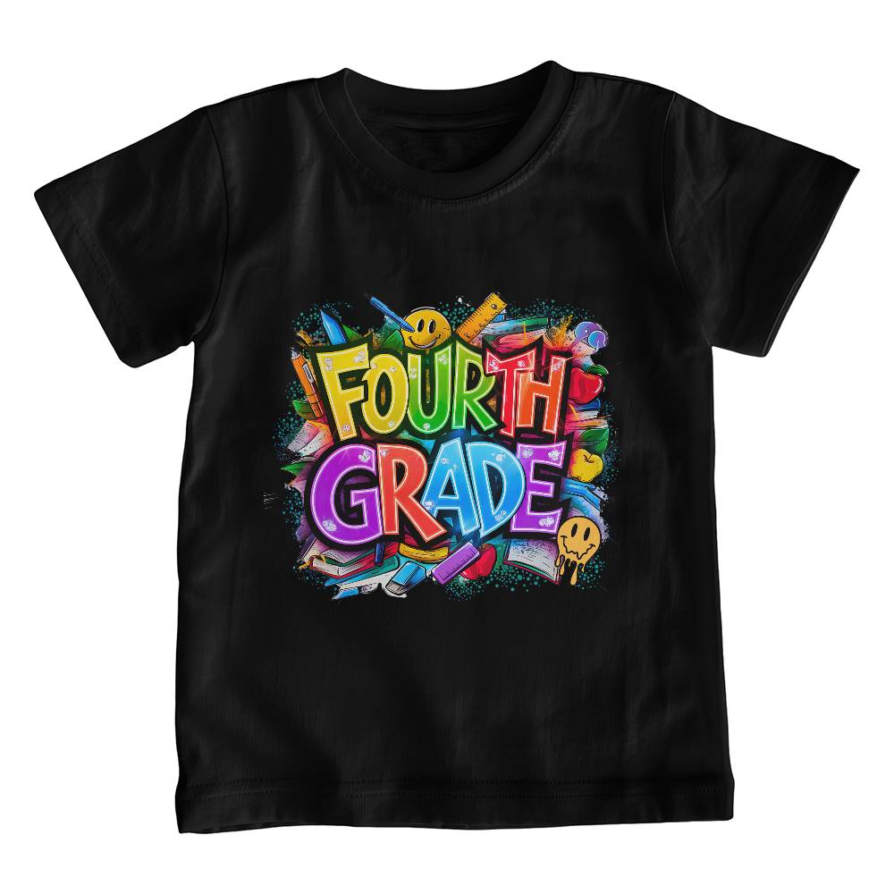 Back To School Retro Fourth Grade Unisex Youth T-Shirt With Front Print