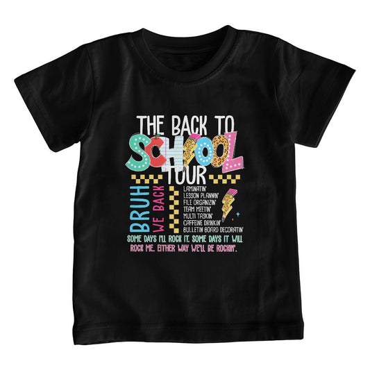 The Back To School Tour (White Lettering) Unisex Youth T-Shirt With Front Print