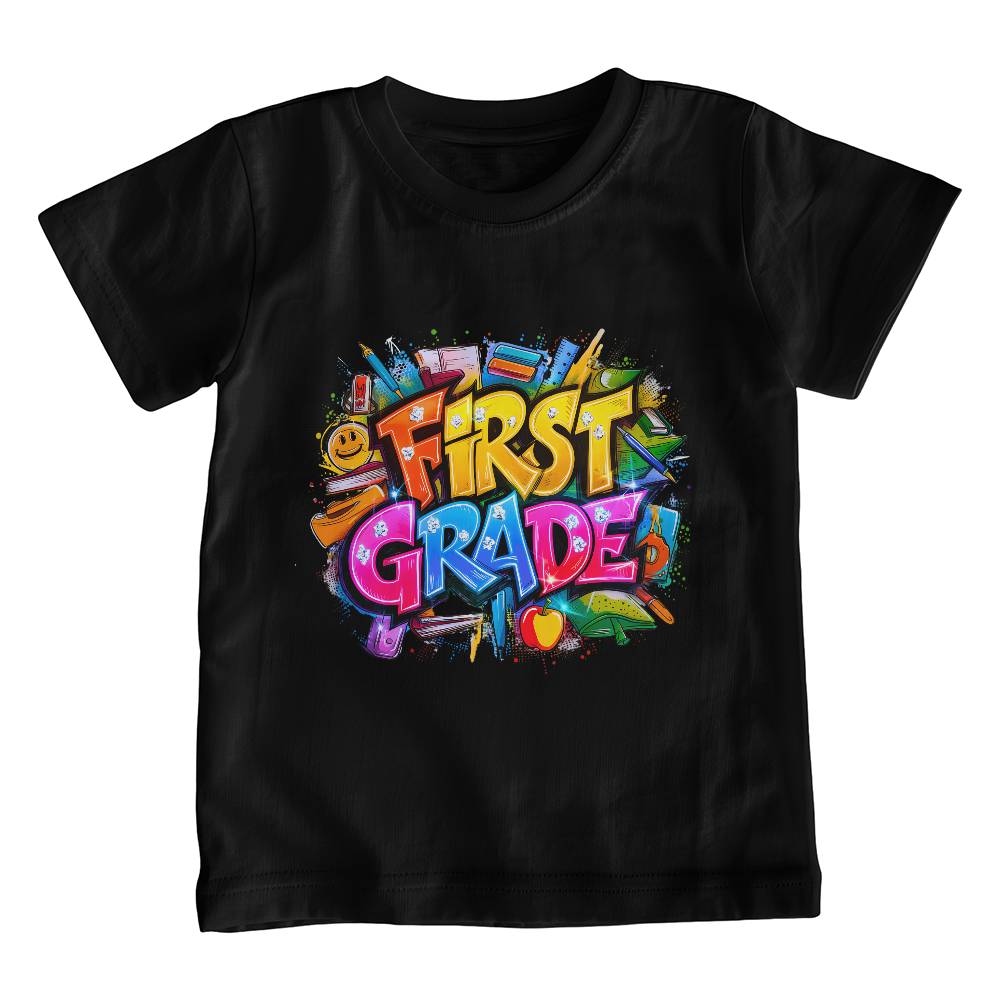 Back To School Retro First Grade Unisex Youth T-Shirt With Front Print