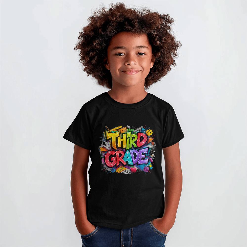 Back To School Retro Third Grade Unisex Youth T-Shirt With Front Print