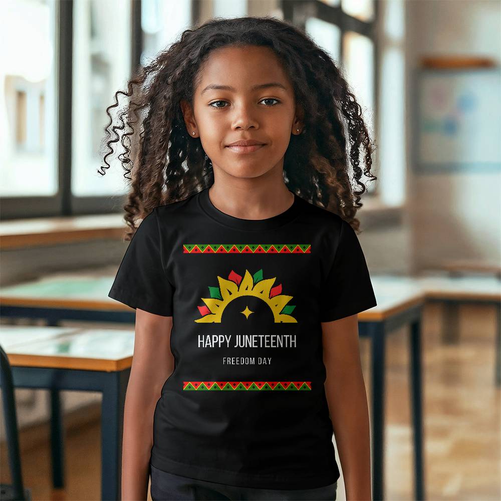 Happy Juneteenth Freedom Day Unisex Youth T-Shirt Front Print