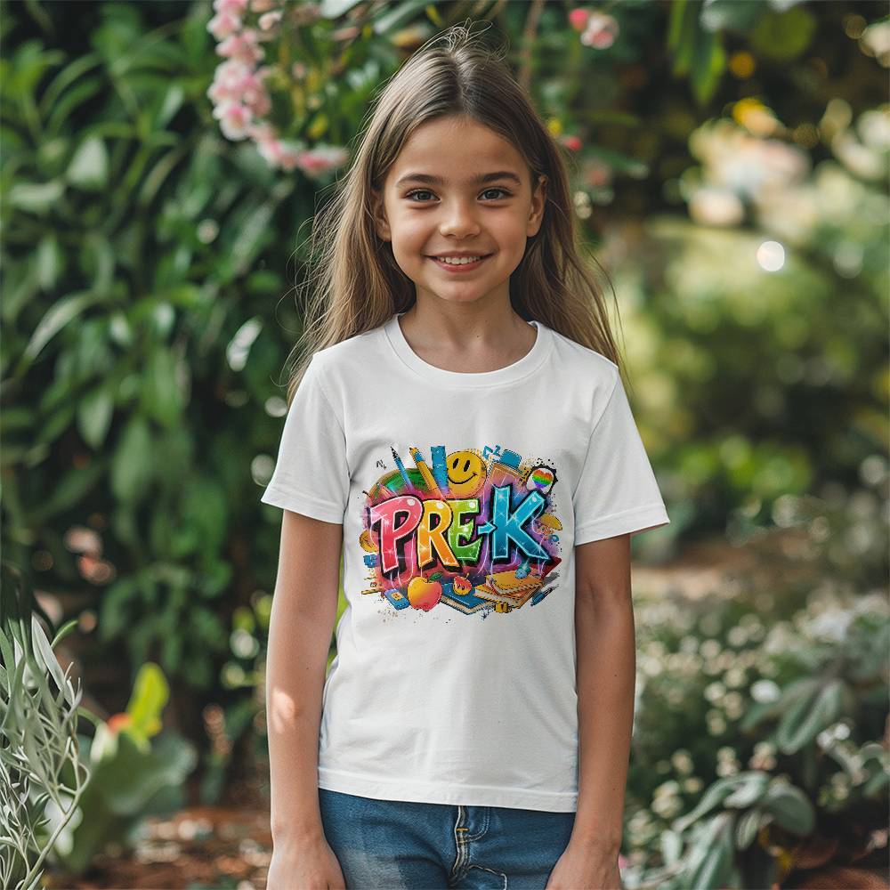 Back To School Retro Pre-K Unisex Youth T-Shirt With Front Print