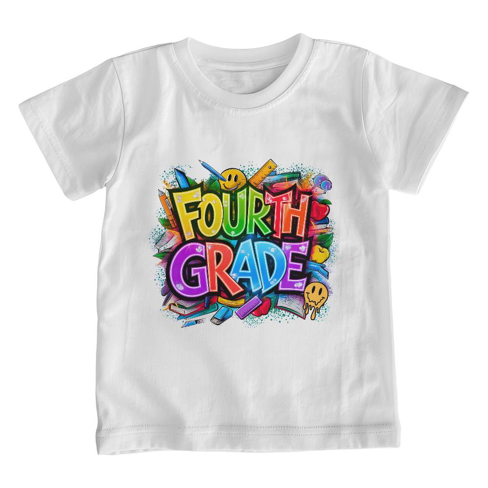 Back To School Retro Fourth Grade Unisex Youth T-Shirt With Front Print