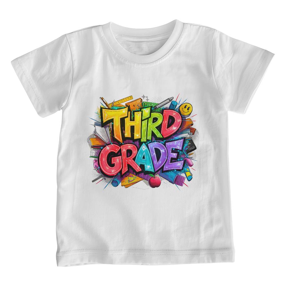 Back To School Retro Third Grade Unisex Youth T-Shirt With Front Print