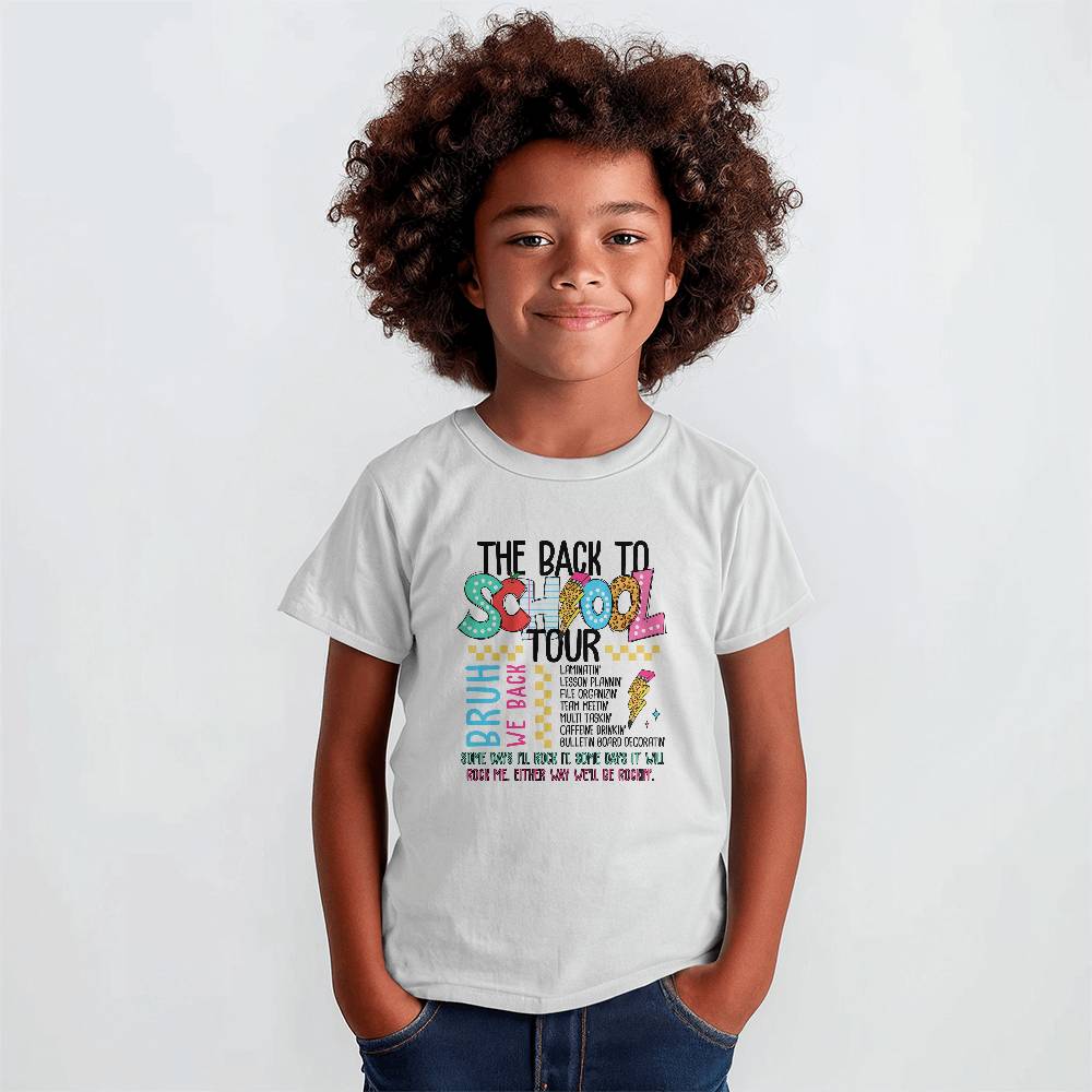 The Back To School Tour (Black Lettering) Unisex Youth T-Shirt With Front Print