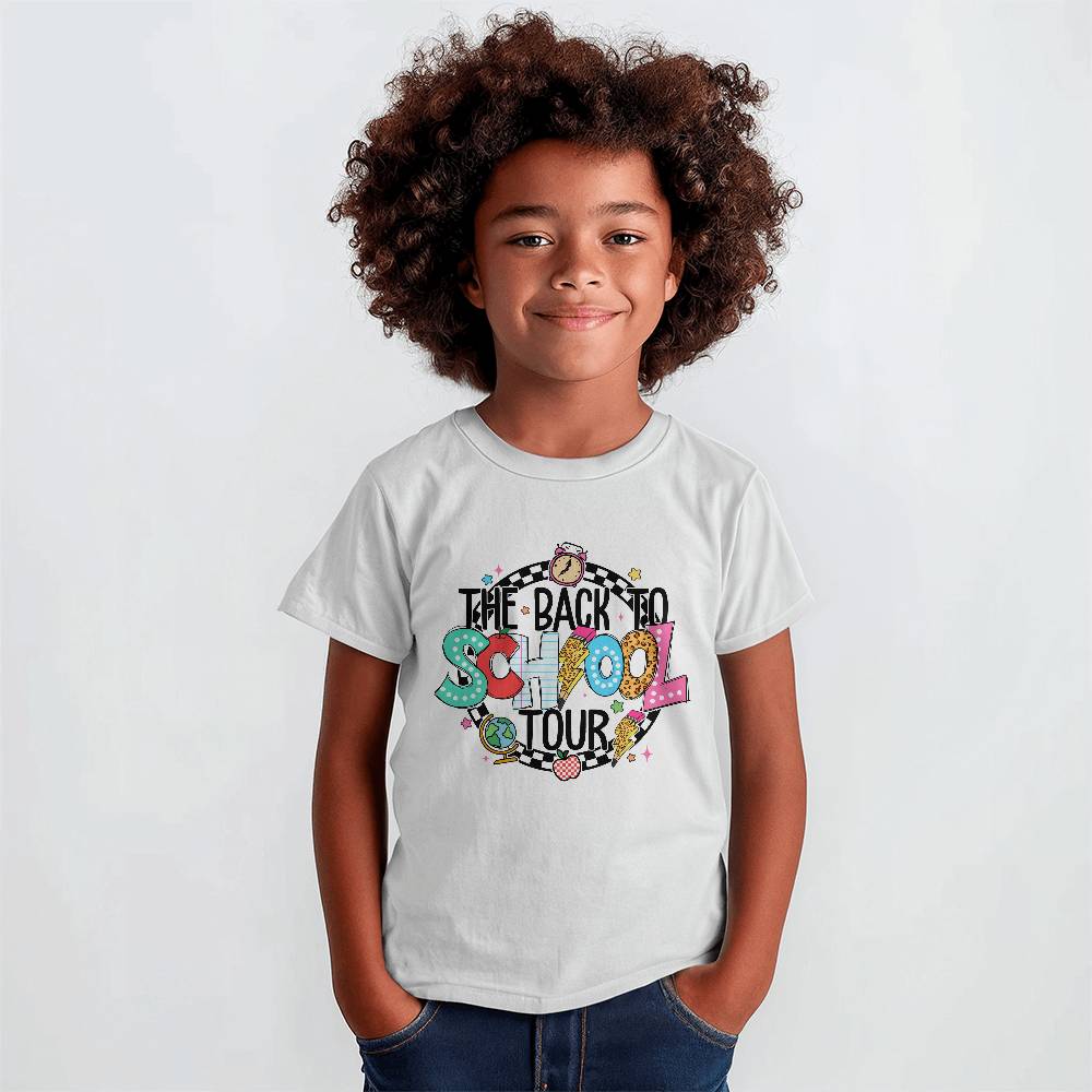 The Back To School Tour (Circle With Black Lettering) Unisex Youth T-Shirt With Front Print