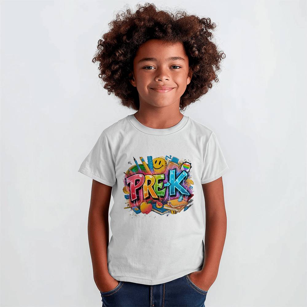 Back To School Retro Pre-K Unisex Youth T-Shirt With Front Print