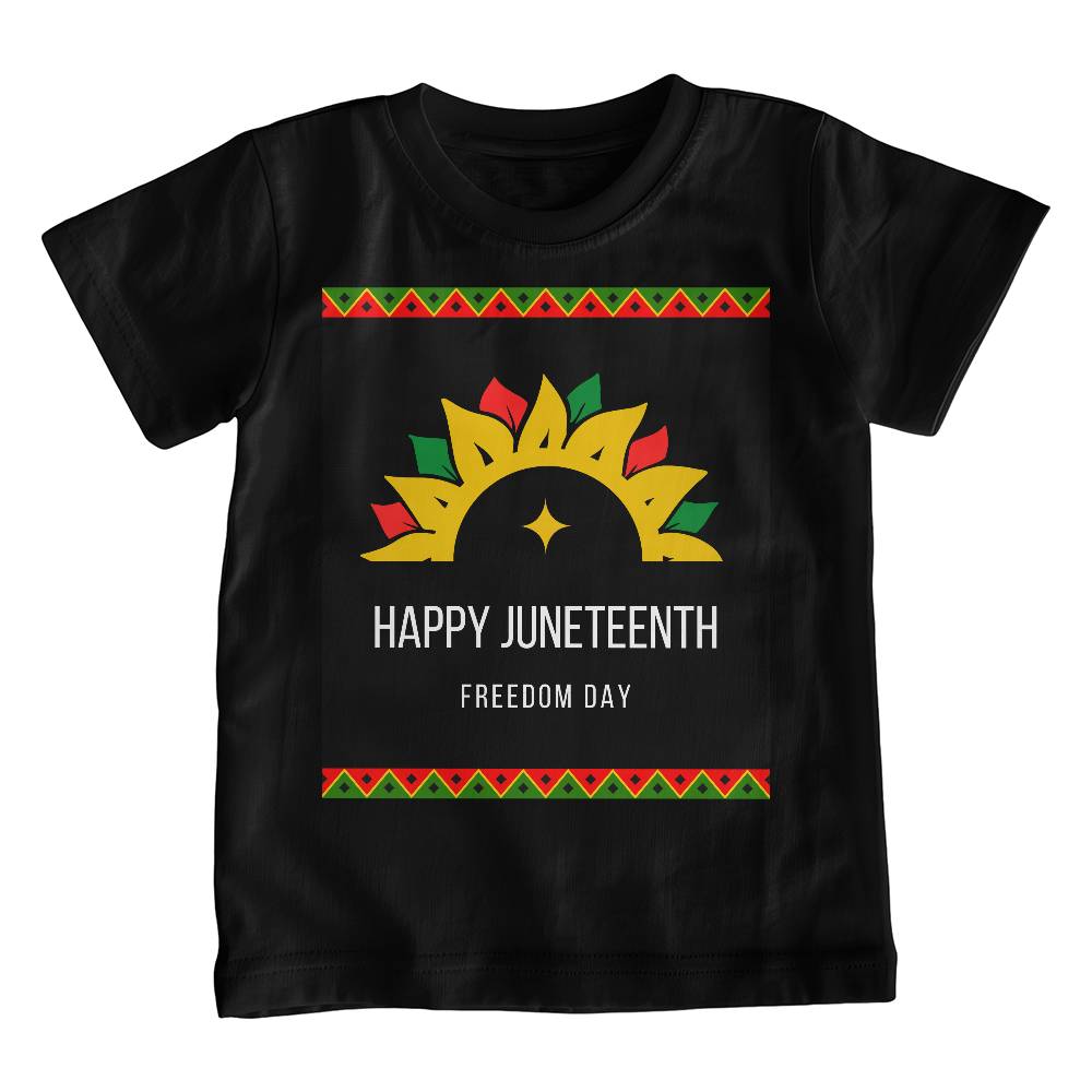 Happy Juneteenth Freedom Day Unisex Youth T-Shirt Front Print