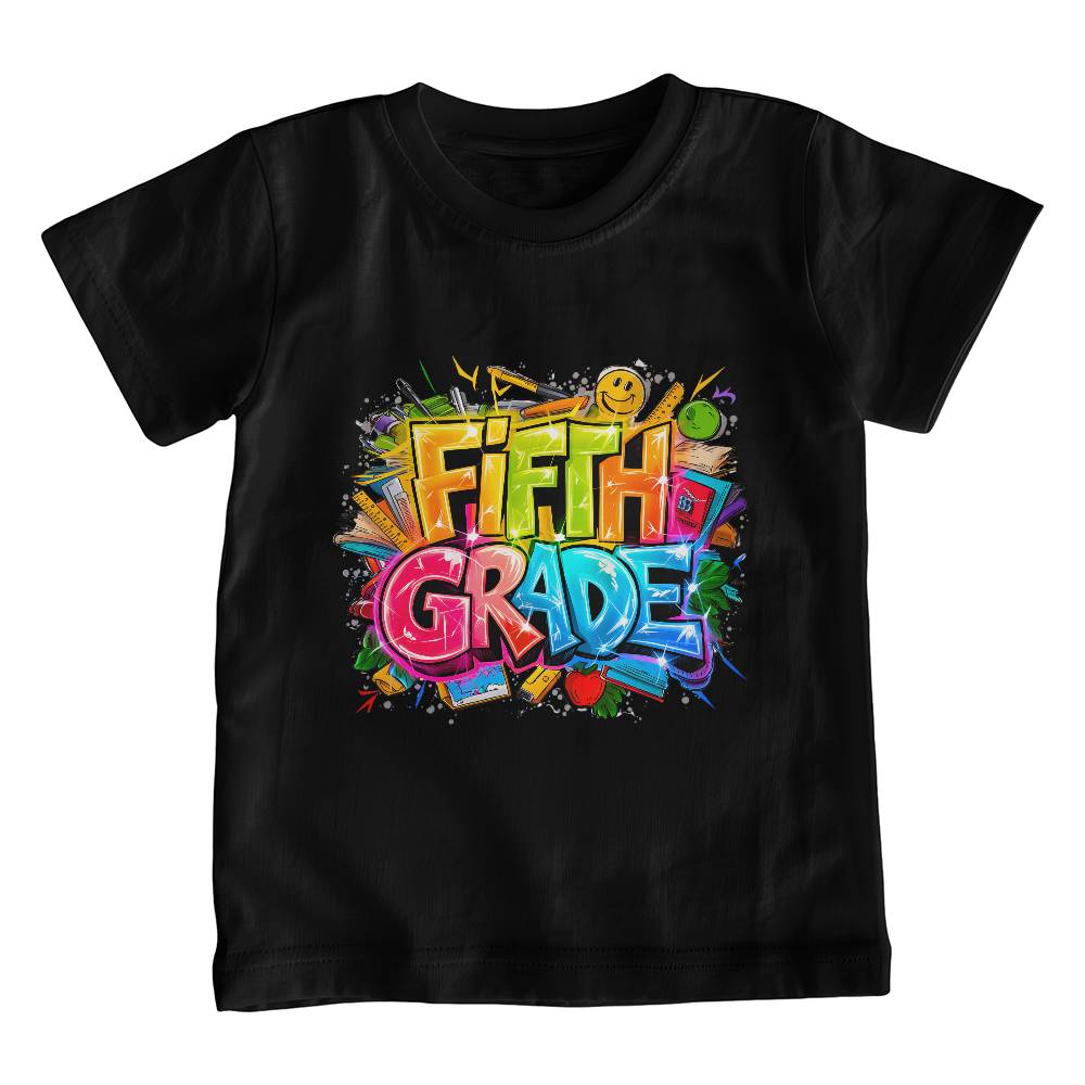 Back To School Retro Fifth Grade Unisex Youth T-Shirt With Front Print