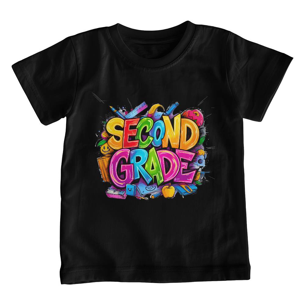 Back To School Retro Second Grade Unisex Youth T-Shirt With Front Print