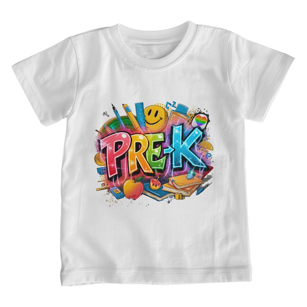 Back To School Retro Pre-K Unisex Youth T-Shirt With Front Print