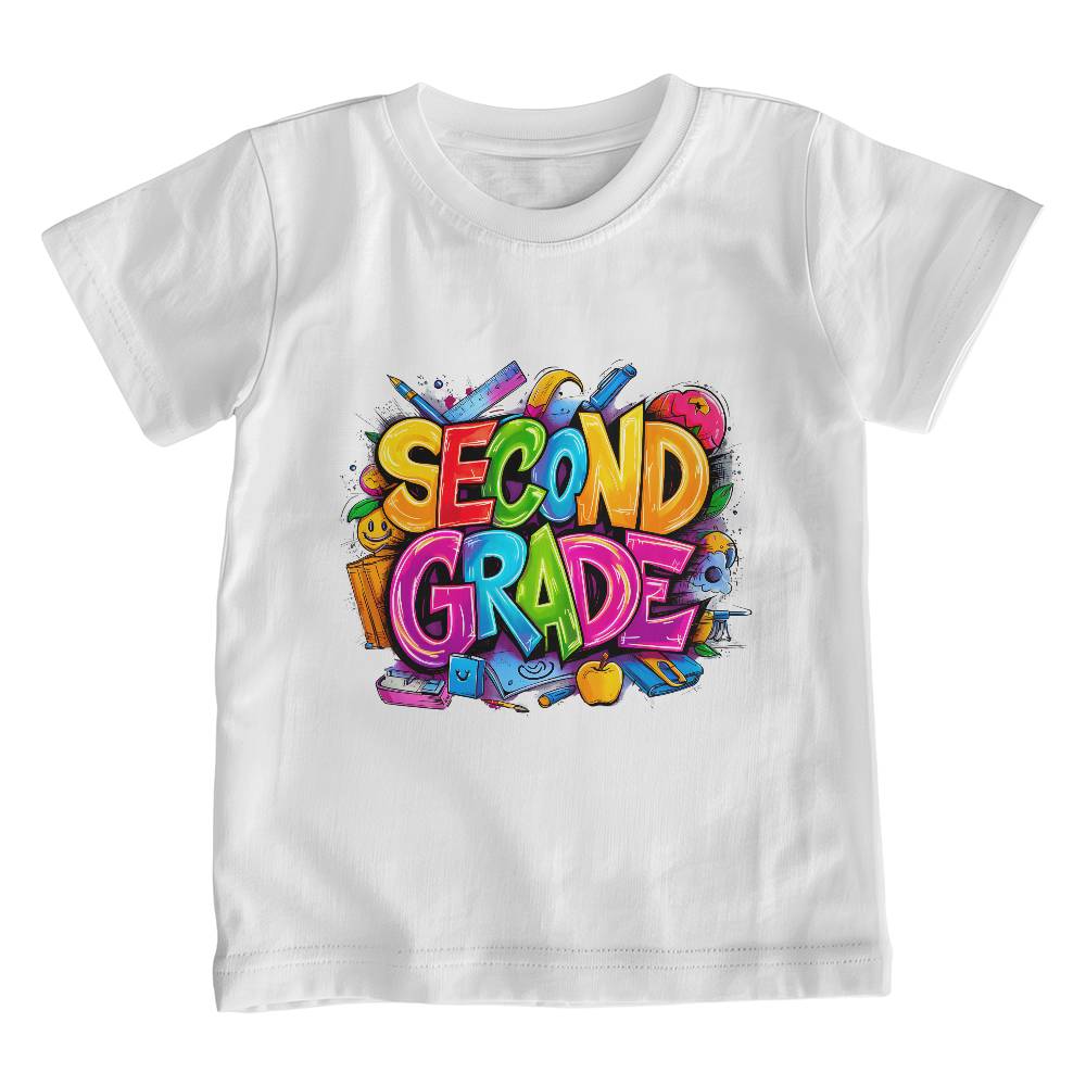 Back To School Retro Second Grade Unisex Youth T-Shirt With Front Print