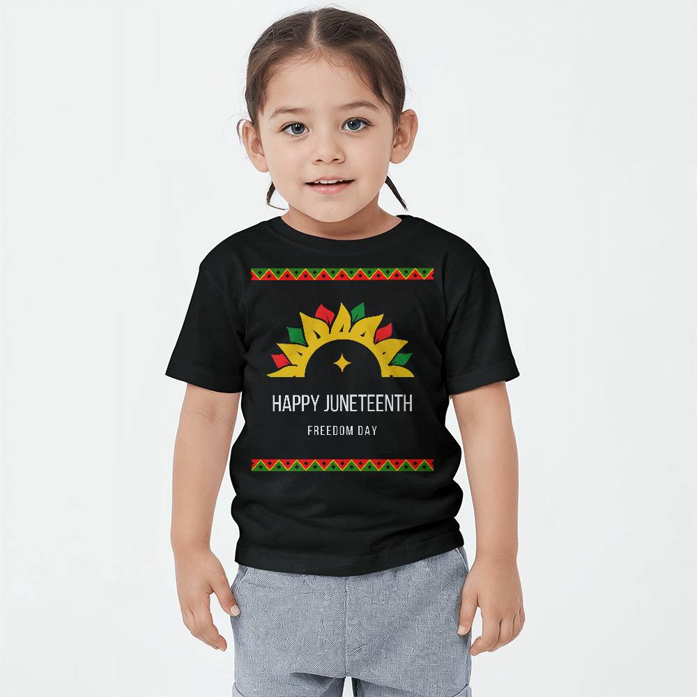 Happy Juneteenth Freedom Day Toddler Jersey Tee Front Print