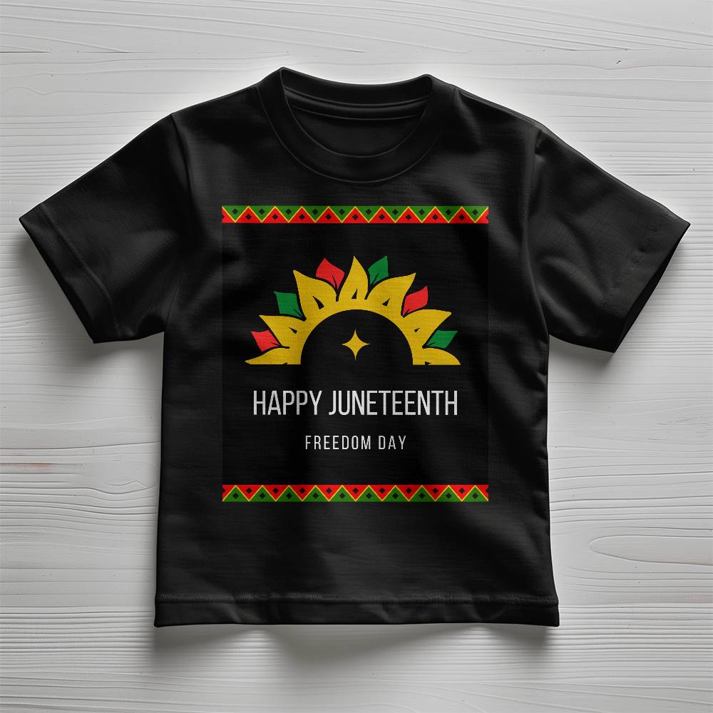 Happy Juneteenth Freedom Day Toddler Jersey Tee Front Print