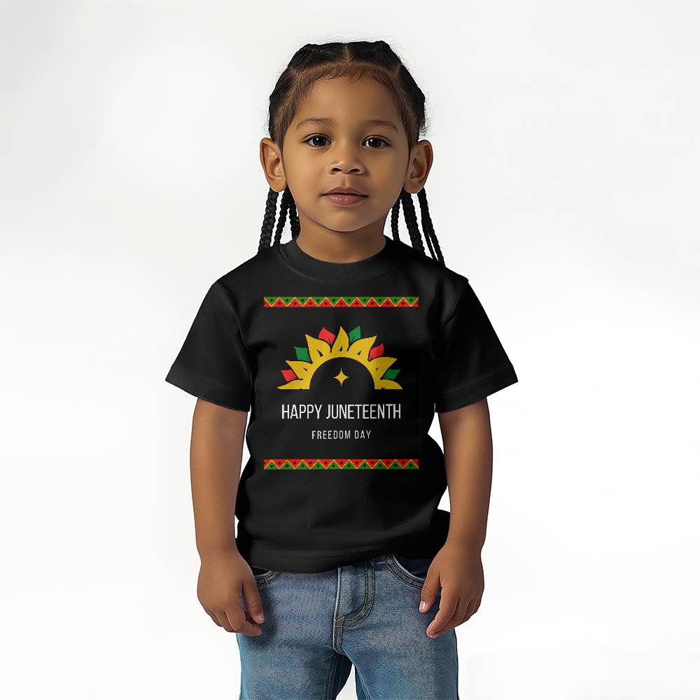 Happy Juneteenth Freedom Day Toddler Jersey Tee Front Print