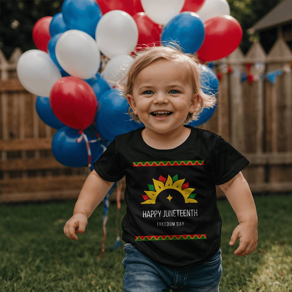 Happy Juneteenth Freedom Day Toddler Jersey Tee Front Print