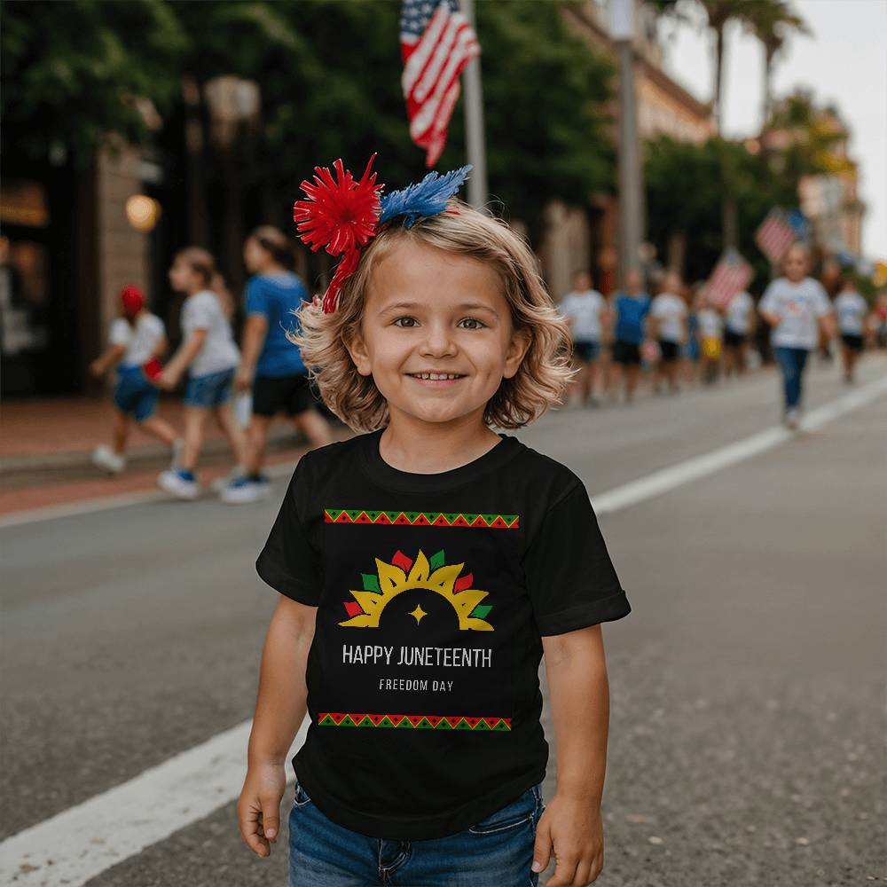 Happy Juneteenth Freedom Day Toddler Jersey Tee Front Print