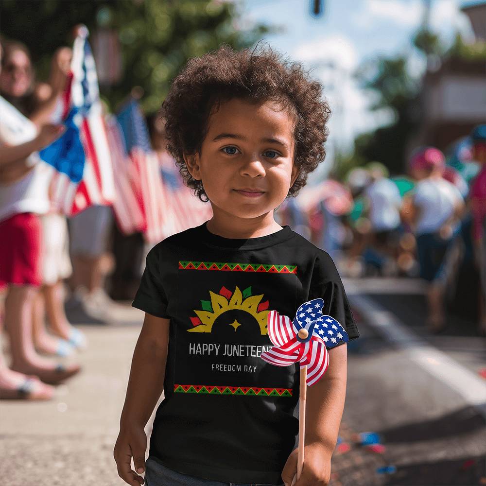 Happy Juneteenth Freedom Day Toddler Jersey Tee Front Print