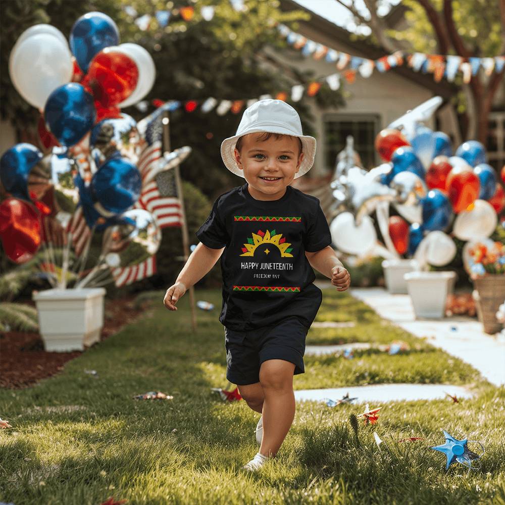 Happy Juneteenth Freedom Day Toddler Jersey Tee Front Print