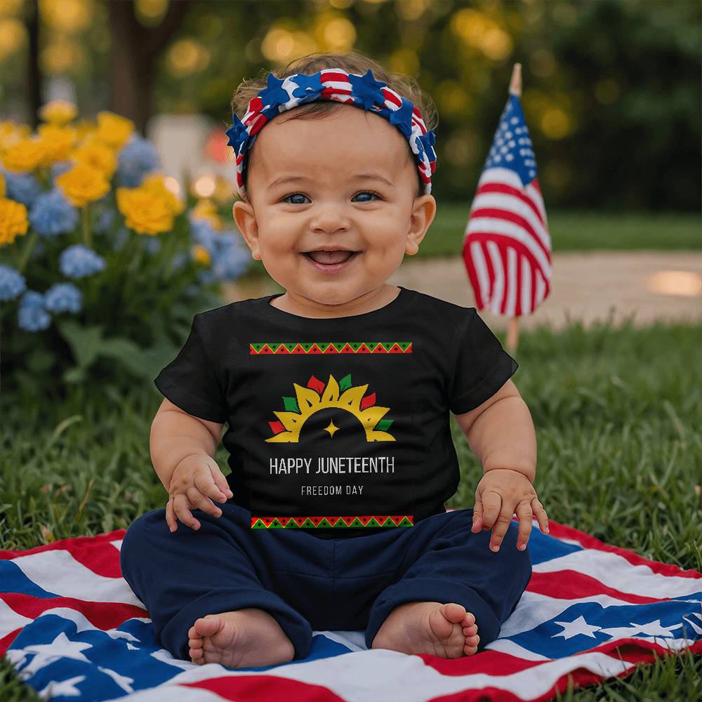 Happy Juneteenth Freedom Day Baby Jersey Tee Front Print