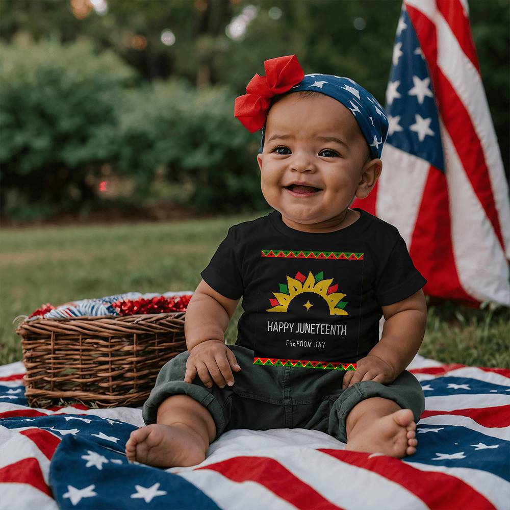 Happy Juneteenth Freedom Day Baby Jersey Tee Front Print