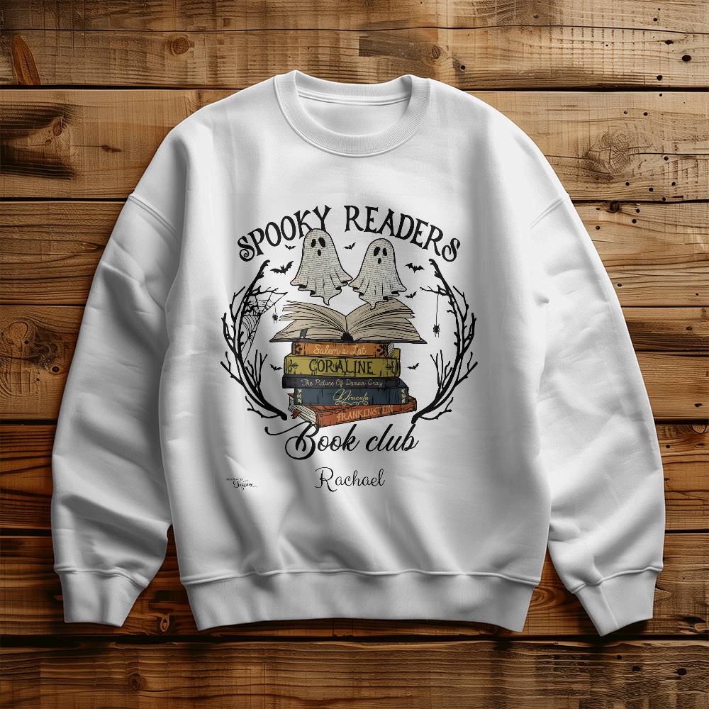 Spooky Readers Book Club White Sweatshirt - Personalized Name