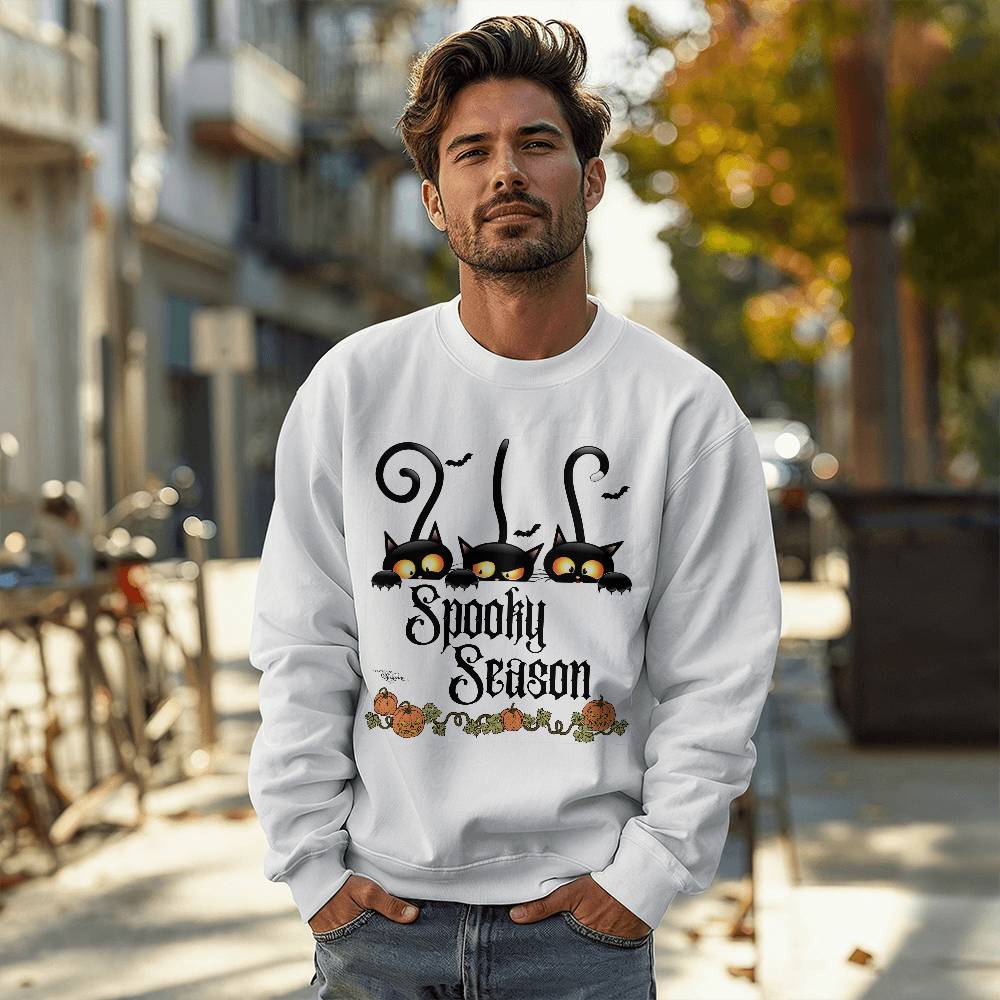 Halloween Spooky Season White Sweatshirt